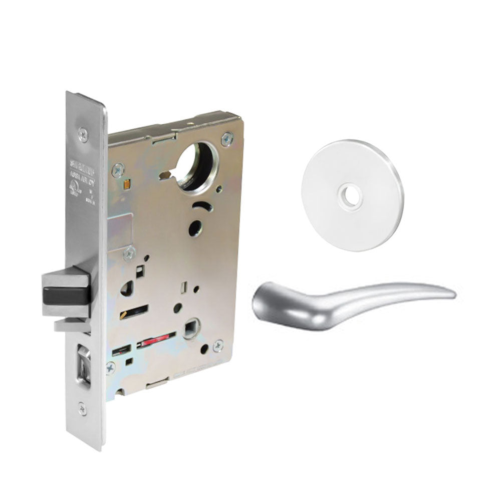 Sargent - 8204 - Storeroom Mortise Lock - Heavy Duty Less Cylinder - LFIC - Keyed Different - Rose Trim Function - Grade 1 - WSP (White Suede Powder Coat)