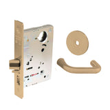 Sargent - 8204 - Storeroom Mortise Lock - Heavy Duty Less Cylinder - LFIC - Keyed Different - Rose Trim Function - Grade 1 - US9 (Bright Bronze, Clear Coated)