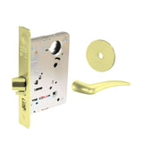 Sargent - 8204 - Storeroom Mortise Lock - Heavy Duty Less Cylinder - LFIC - Rose Trim Function - Grade 1 - US3 (Bright Brass, Clear Coated)