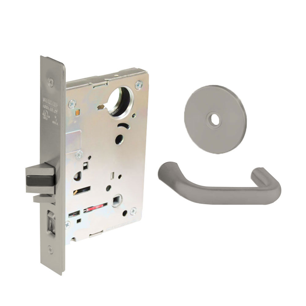 Sargent - 8237 - Classroom Mortise Lock - Heavy Duty Standard Cylinder - LFIC - Key Code - Rose Trim Function - Grade 1 - US14 (Bright Nickel Plated, Clear Coated)