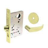 Sargent - 8237 - Classroom Mortise Lock - Heavy Duty Standard Cylinder - LFIC - Keyed Different - Rose Trim Function - Grade 1 - US3 (Bright Brass, Clear Coated)