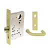 Sargent - 8237 - Classroom Mortise Lock - Heavy Duty Less Cylinder - LFIC - Key Code - Escutcheon Trim Function - Grade 1 - US3 (Bright Brass, Clear Coated)