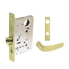 Sargent - 8237 - Classroom Mortise Lock - Heavy Duty Less Cylinder - LFIC - Key Code - Escutcheon Trim Function - Grade 1 - US3 (Bright Brass, Clear Coated)