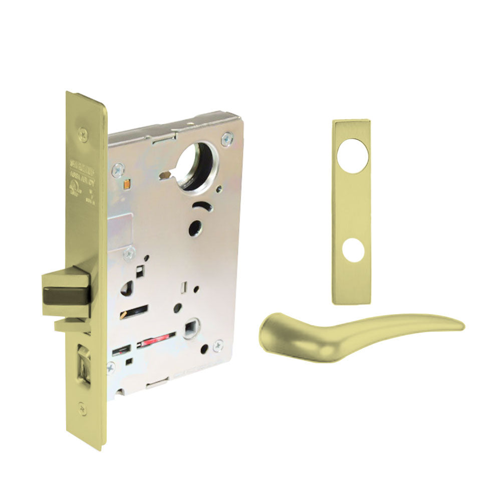 Sargent - 8237 - Classroom Mortise Lock - Heavy Duty Less Cylinder - LFIC - Keyed Different - Escutcheon Trim Function - Grade 1 - US3 (Bright Brass, Clear Coated)