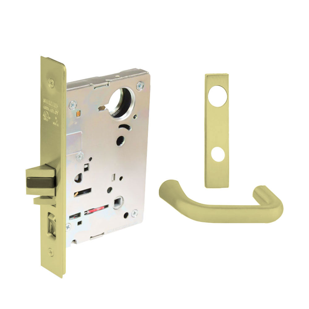 Sargent - 8237 - Classroom Mortise Lock - Heavy Duty Less Cylinder - LFIC - Keyed Different - Escutcheon Trim Function - Grade 1 - US3 (Bright Brass, Clear Coated)