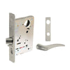 Sargent - 8237 - Classroom Mortise Lock - Heavy Duty Less Cylinder - LFIC - Escutcheon Trim Function - Grade 1 - US14 (Bright Nickel Plated, Clear Coated)