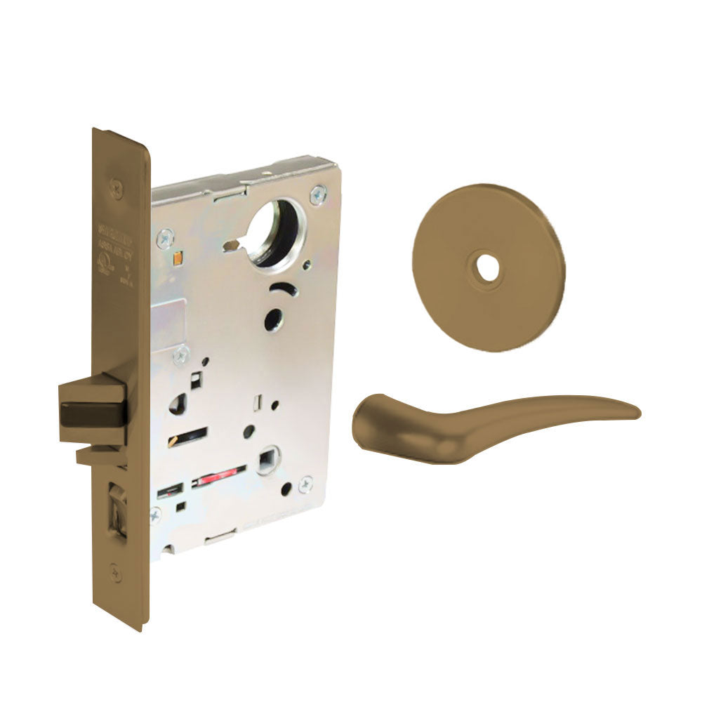 Sargent - 8237 - Classroom Mortise Lock - Heavy Duty Less Cylinder - LFIC - Keyed Alike - Rose Trim Function - Grade 1 - US10 (Satin Bronze, Clear Coated)