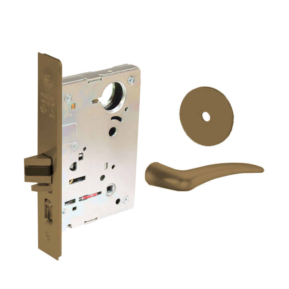 Sargent - 8237 - Classroom Mortise Lock - Heavy Duty Less Cylinder - LFIC - Keyed Alike - Rose Trim Function - Grade 1 - US10 (Satin Bronze, Clear Coated)