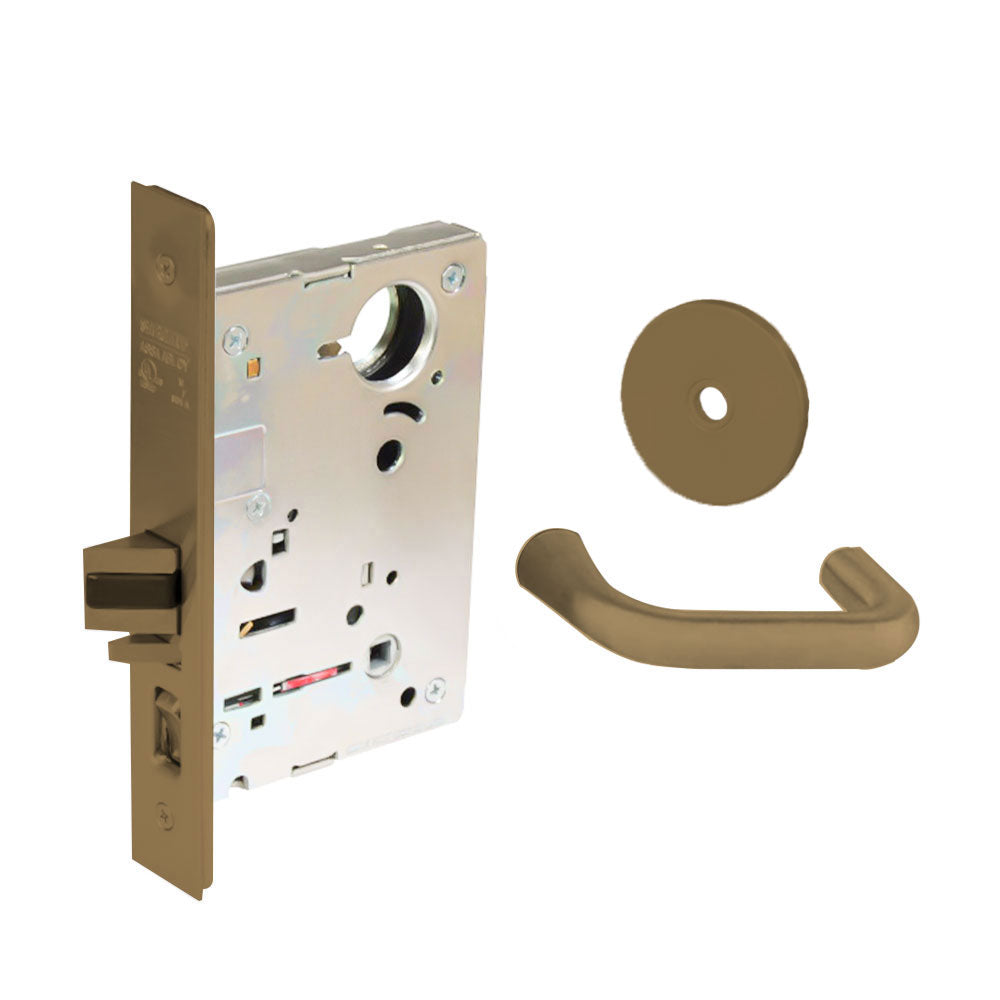 Sargent - 8237 - Classroom Mortise Lock - Heavy Duty Less Cylinder - LFIC - Keyed Alike - Rose Trim Function - Grade 1 - US10 (Satin Bronze, Clear Coated)