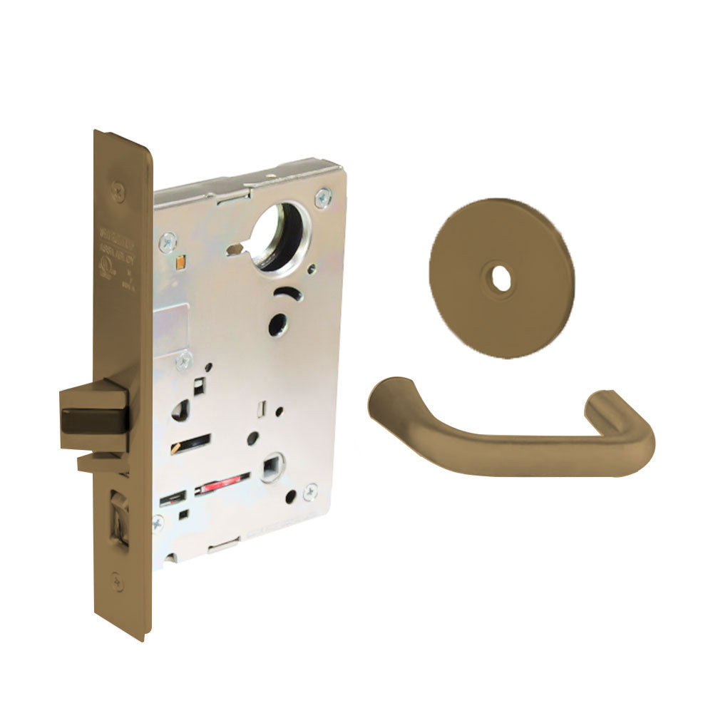 Sargent - 8237 - Classroom Mortise Lock - Heavy Duty Less Cylinder - LFIC - Keyed Alike - Rose Trim Function - Grade 1 - US10 (Satin Bronze, Clear Coated)