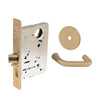 Sargent - 8237 - Classroom Mortise Lock - Heavy Duty Less Cylinder - LFIC - Key Code - Rose Trim Function - Grade 1 - US9 (Bright Bronze, Clear Coated)