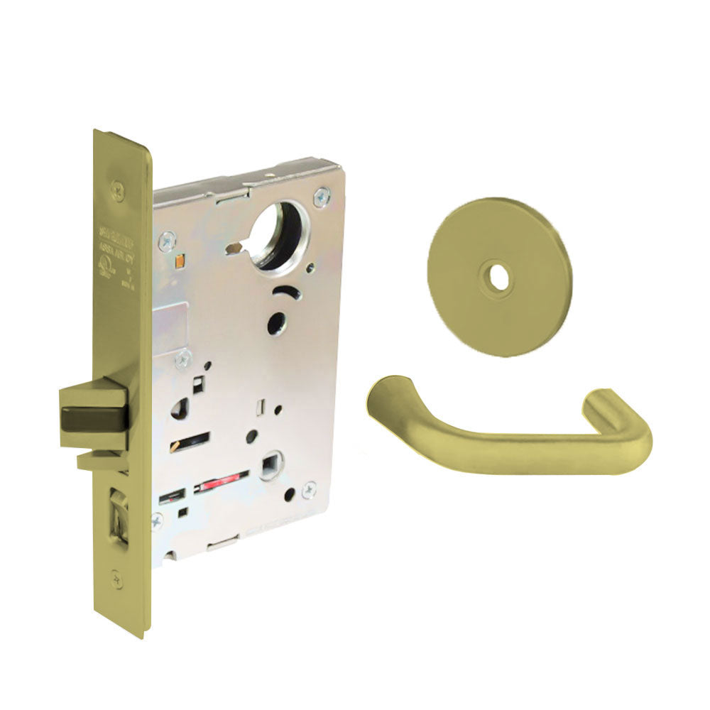 Sargent - 8237 - Classroom Mortise Lock - Heavy Duty Less Cylinder - LFIC - Keyed Different - Rose Trim Function - Grade 1 - US4 (Satin Brass, Clear Coated)