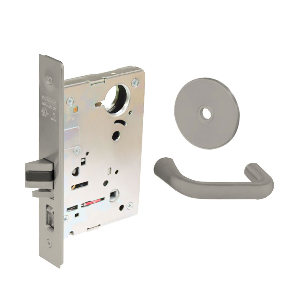 Sargent - 8237 - Classroom Mortise Lock - Heavy Duty Standard Cylinder - LFIC - Rose Trim Function - Grade 1 - US14 (Bright Nickel Plated, Clear Coated)