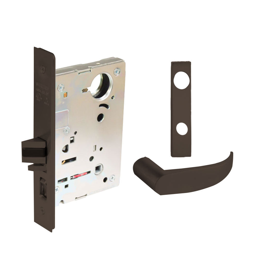 Sargent - 8204 - Storeroom Mortise Lock - Heavy Duty Standard Cylinder - SFIC - Keyed Alike - Escutcheon Trim Function - Grade 1 - US10BE (Dark Oxidized Satin Bronze)