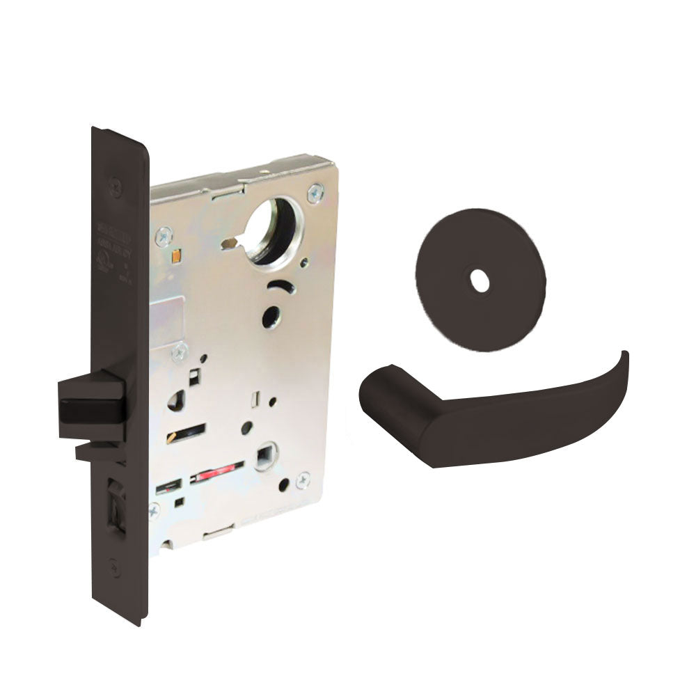 Sargent - 8204 - Storeroom Mortise Lock - Heavy Duty Standard Cylinder - SFIC - Keyed Alike - Rose Trim Function - Grade 1 - US10BL (Dark Oxidized Satin Bronze Clear Coated)