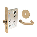 Sargent - 8204 - Storeroom Mortise Lock - Heavy Duty Standard Cylinder - SFIC - Key Code- Rose Trim Function - Grade 1 - US9 (Bright Bronze, Clear Coated)