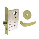 Sargent - 8237 - Classroom Mortise Lock - Heavy Duty Less Cylinder - SFIC - Keyed Different - Rose Trim Function - Grade 1 - US4 (Satin Brass, Clear Coated)