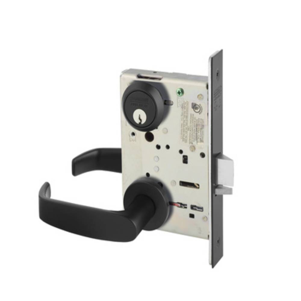 Sargent - 8237 - Classroom Mortise Lock with 2-3/4 Inch Backset and 4-7/8 Inch ASA Strike - LA Keyway - LN Rose - L Lever - Grade 1 - Optional Color