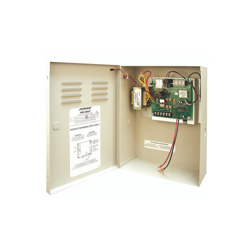 Securitron - BPS - 24VDC 1A Power Supply with Enclosure Regulated and Filtered