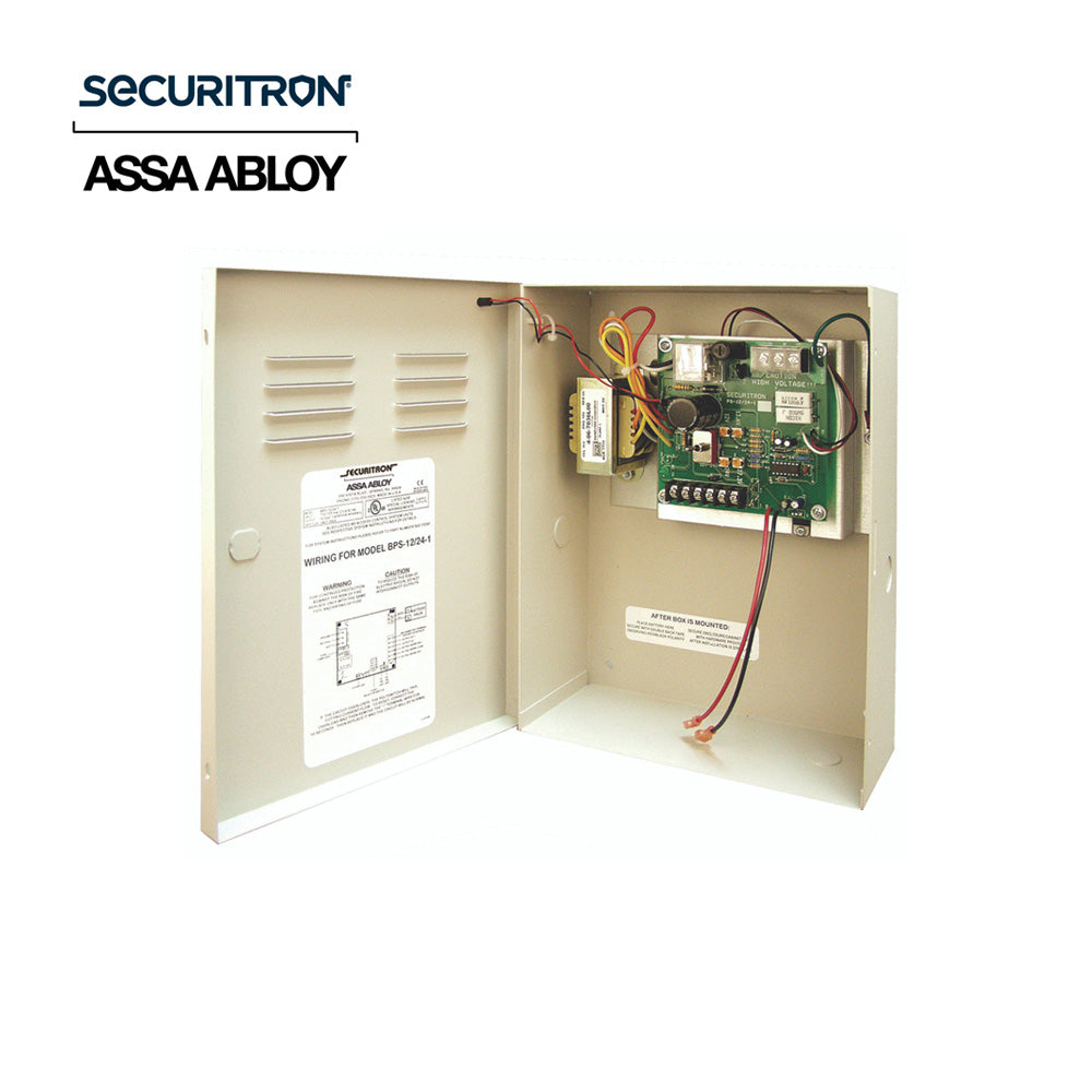 Securitron - BPS - 24VDC 1A Power Supply with Enclosure Regulated and Filtered