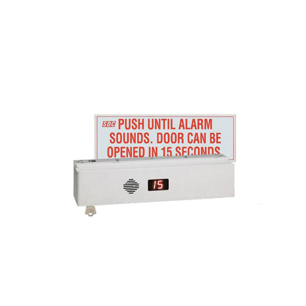 SDC - 1511SBDKV - Single ExitCheck Delayed Egress EMLock with BOCA National Building Code Compliant and Built in Key Switch - Satin Aluminum Clear Anodized