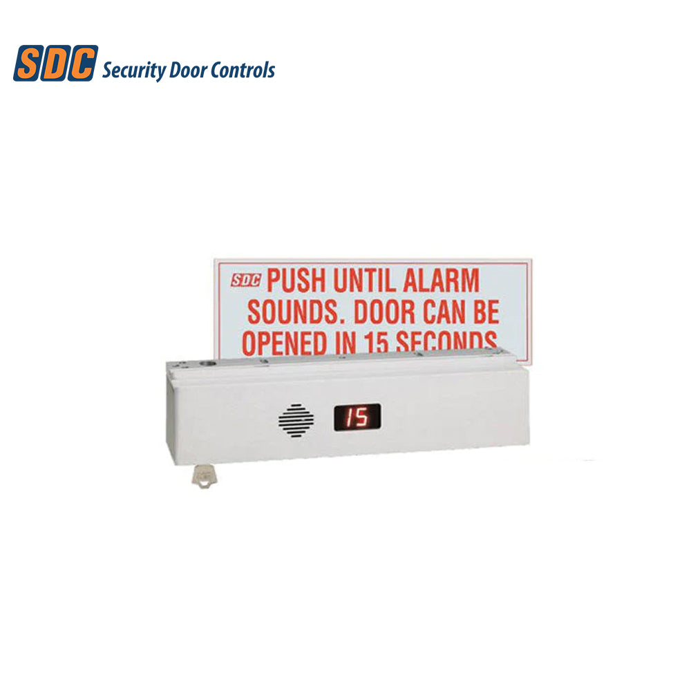 SDC - 1511SBDKV - Single ExitCheck Delayed Egress EMLock with BOCA National Building Code Compliant and Built in Key Switch - Satin Aluminum Clear Anodized