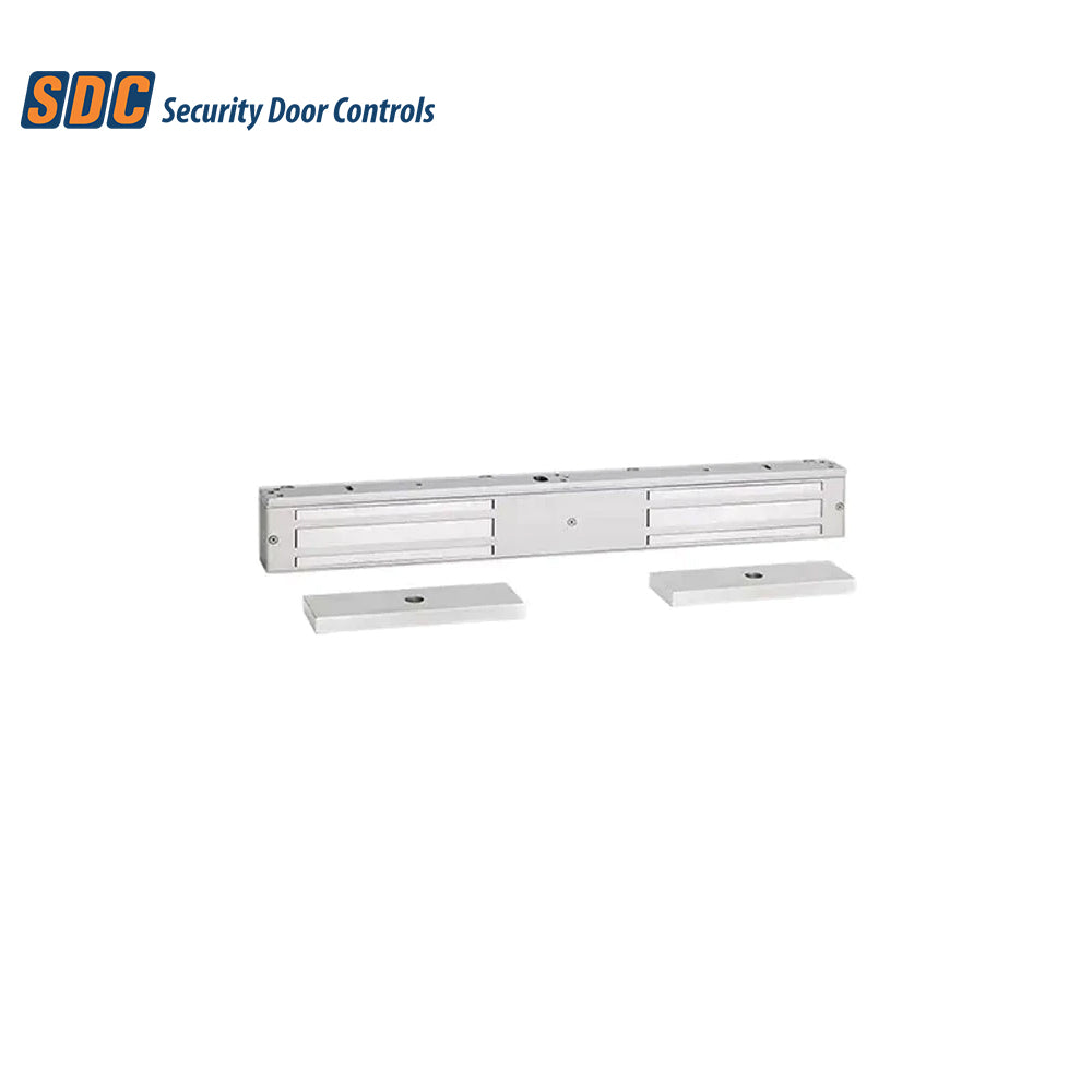 SDC - 1572V - Double EMLock Magnetic Locks with Automatic Voltage Sensing Input and 1,200 Lbs Holding Force - Satin Aluminum Clear Anodized