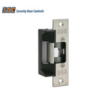 SDC - 45-4SU - Electric Strike with Latch Bolt Monitor Standard and 4.875 by 1.25 Square Corner Faceplate - 12/24VAC/DC - Satin Stainless Steel