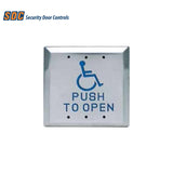 SDC - 482A4U - Square Push Plate Switch - 4-1/2 - Push to Open Blue Infill