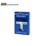 SDC - 492 - Emergency Door Release with 2 Replacement Glass Rods and Blue Pull Station