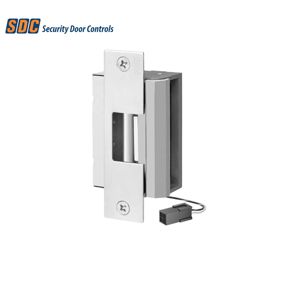 SDC - 55-AU - Uniflex Heavy Duty Electric Strike with Strike Body and Faceplate Compatible with all Cylindrical Locksets - 12/24VDC - Grade 1 - Satin Stainless Steel