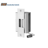 SDC - 55-AU - Uniflex Heavy Duty Electric Strike with Strike Body and Faceplate Compatible with all Cylindrical Locksets - 12/24VDC - Grade 1 - Satin Stainless Steel