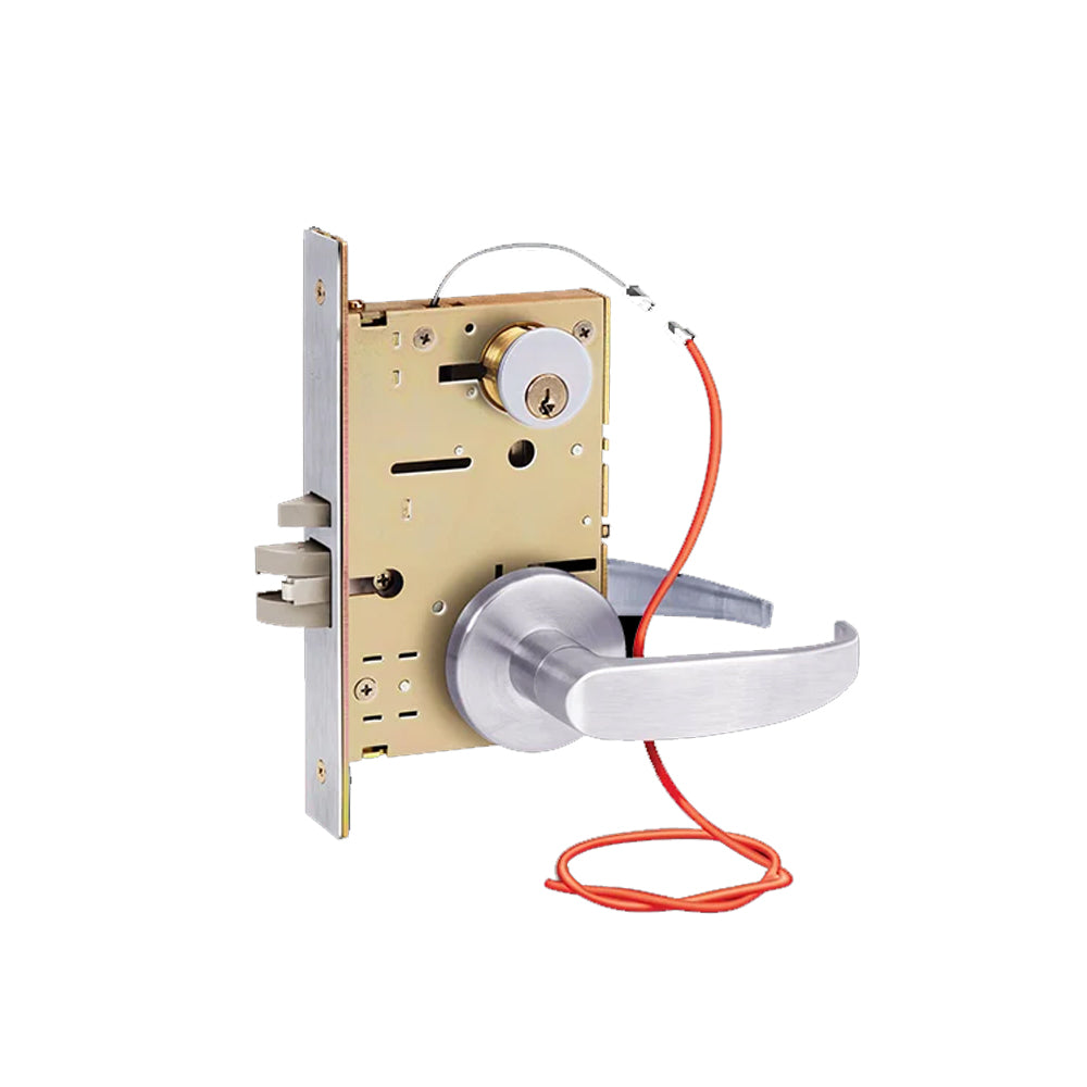 SDC - Z7850LQG - Solenoid Controlled Mortise Locks Fail Safe Locked Outside Only Galaxy Lever with Escutcheon - 12/24VDC - LH - Satin Chrome