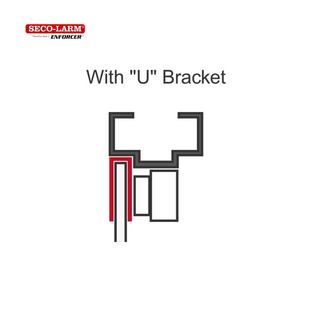 SECO-LARM E-941S-600/UQ Glass Door U-Bracket for 600-lb Series Electromagnetic Locks