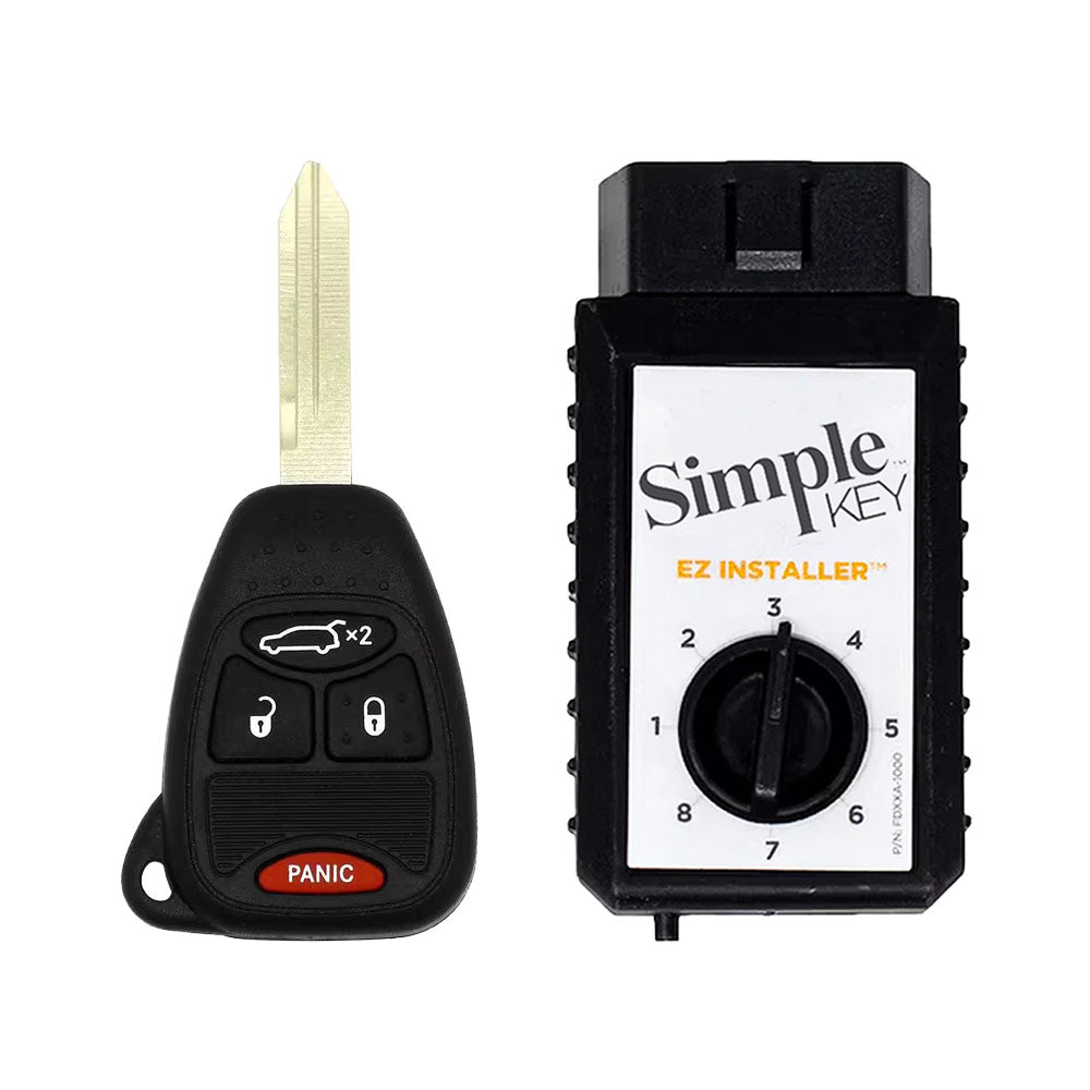 Simple Key 4 Button Remote w/ Panic & Hatch CDRH-E4HZ0SK and EZ Installer Programmer