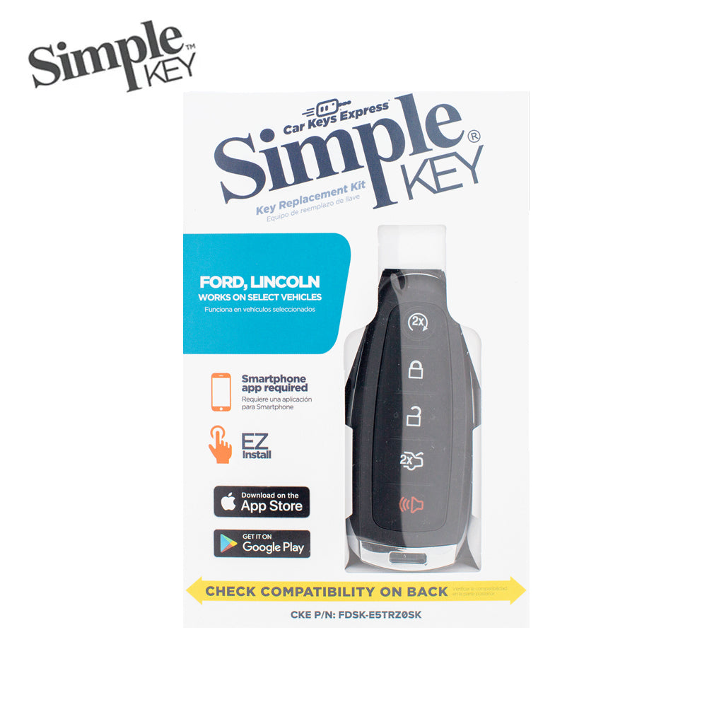 Simple Key 5-Button Smart Remote Key with Trunk and Remote Start and EZ Installer Programmer