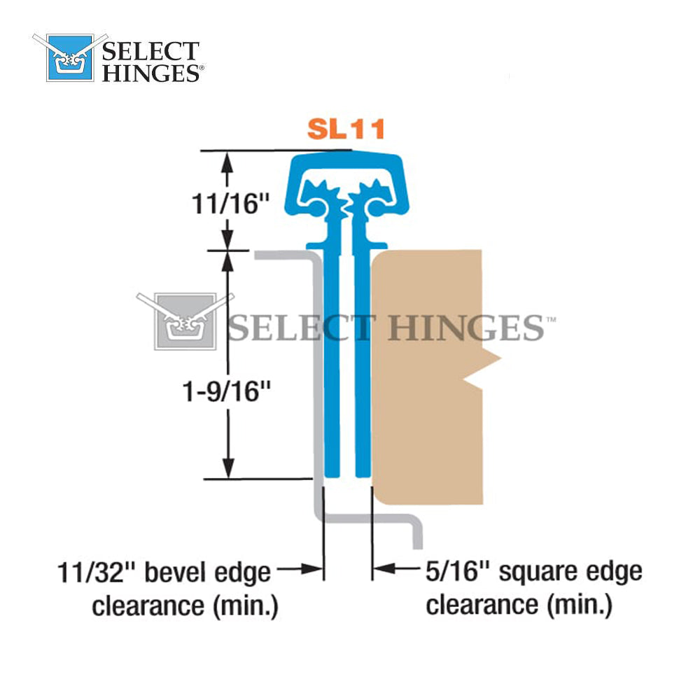 Select Hinges SL11 HD 79" Continuous Hinge Geared Concealed Heavy Duty - Aluminum Finish