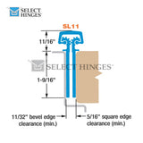 Select Hinges SL11 HD Continuous Hinge Geared Concealed Heavy Duty