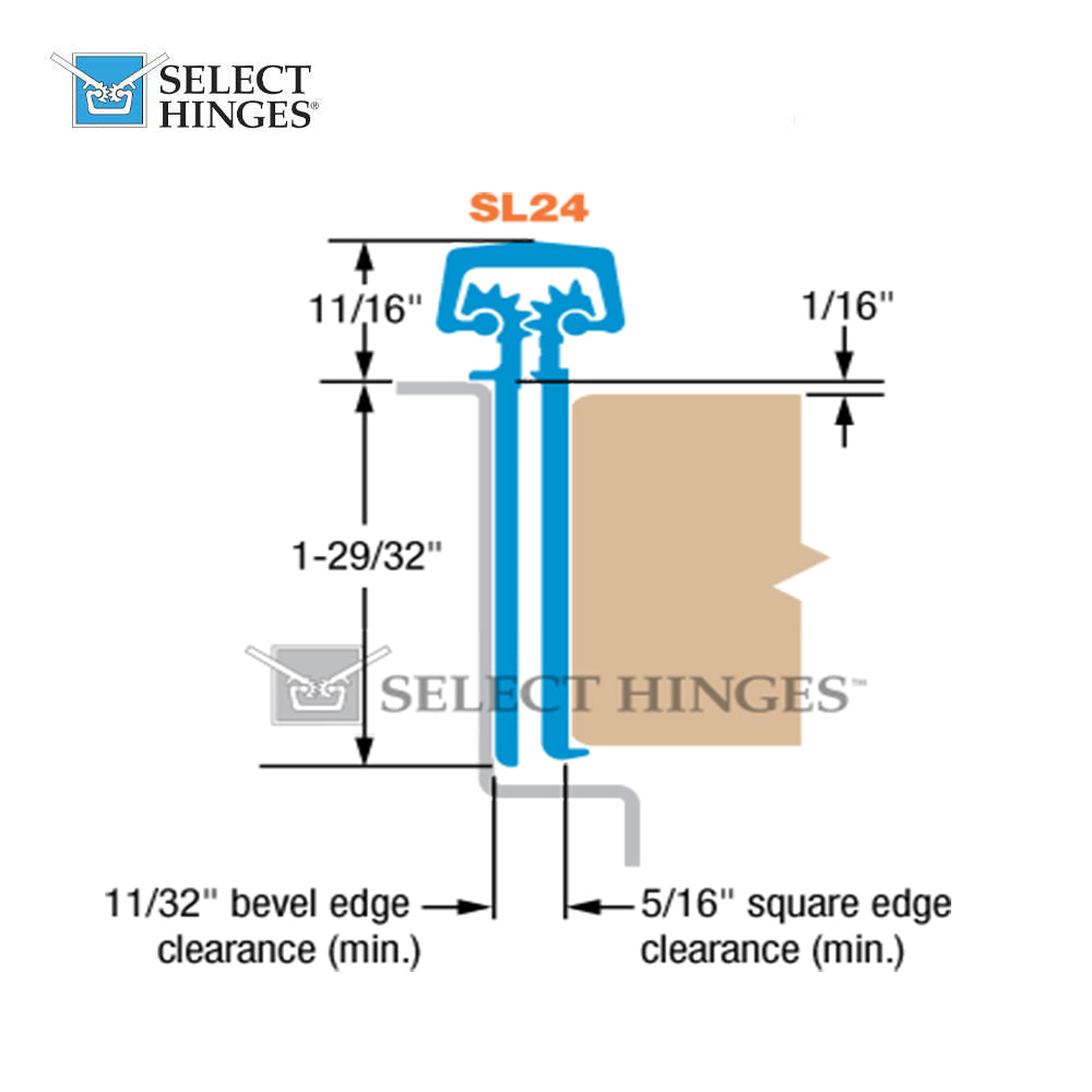 Select Hinges SL24 HD Continuous Hinge Geared Concealed Heavy Duty