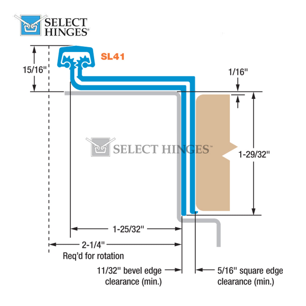 Select Hinges SL41 HD Continuous Hinge Swing Clear Geared Heavy Duty