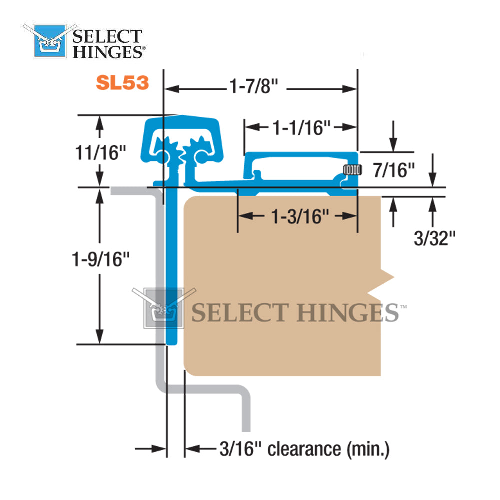 Select Hinges SL53 HD Continuous Hinge Swing Clear Geared Heavy Duty