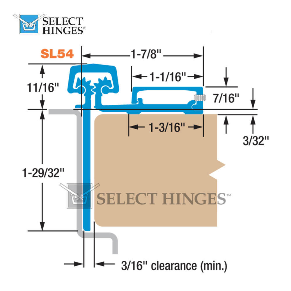 Select Hinges SL54 HD Continuous Hinge Swing Clear Geared Heavy Duty - Aluminum Finish