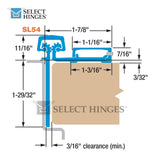 Select Hinges SL54 HD Continuous Hinge Swing Clear Geared Heavy Duty - Aluminum Finish