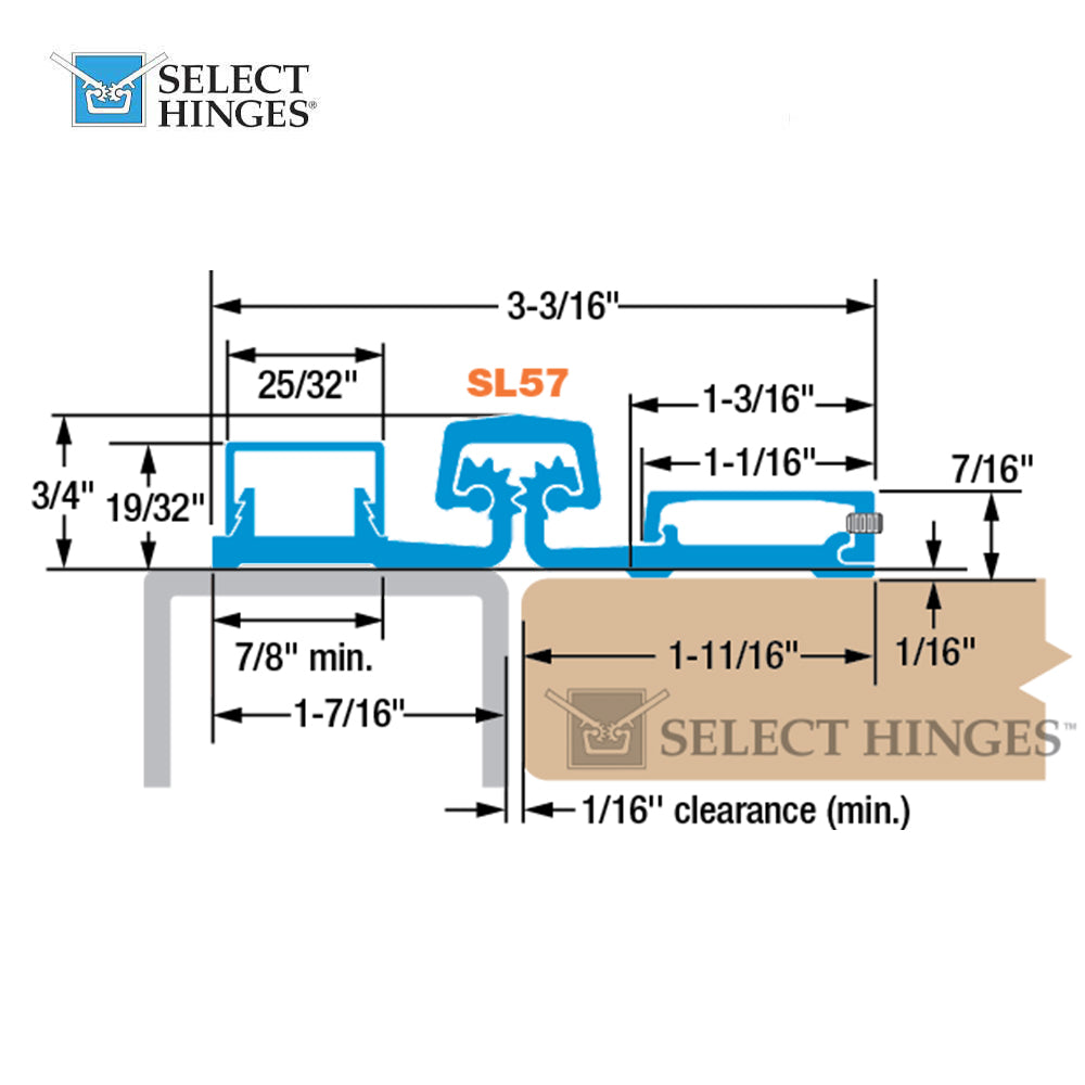 Select Hinges SL57 HD Full Surface Geared Continuous Hinge Heavy Duty