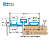 Select Hinges SL57 HD Full Surface Geared Continuous Hinge Heavy Duty