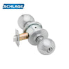 Schlage - A53PD - Entrance Cylindrical Lock with 2-3/8 Backset and 2-3/4 T-Strike - Orbit Knob - C Keyway - Grade 2 - 626 (Satin Chrome Finish)