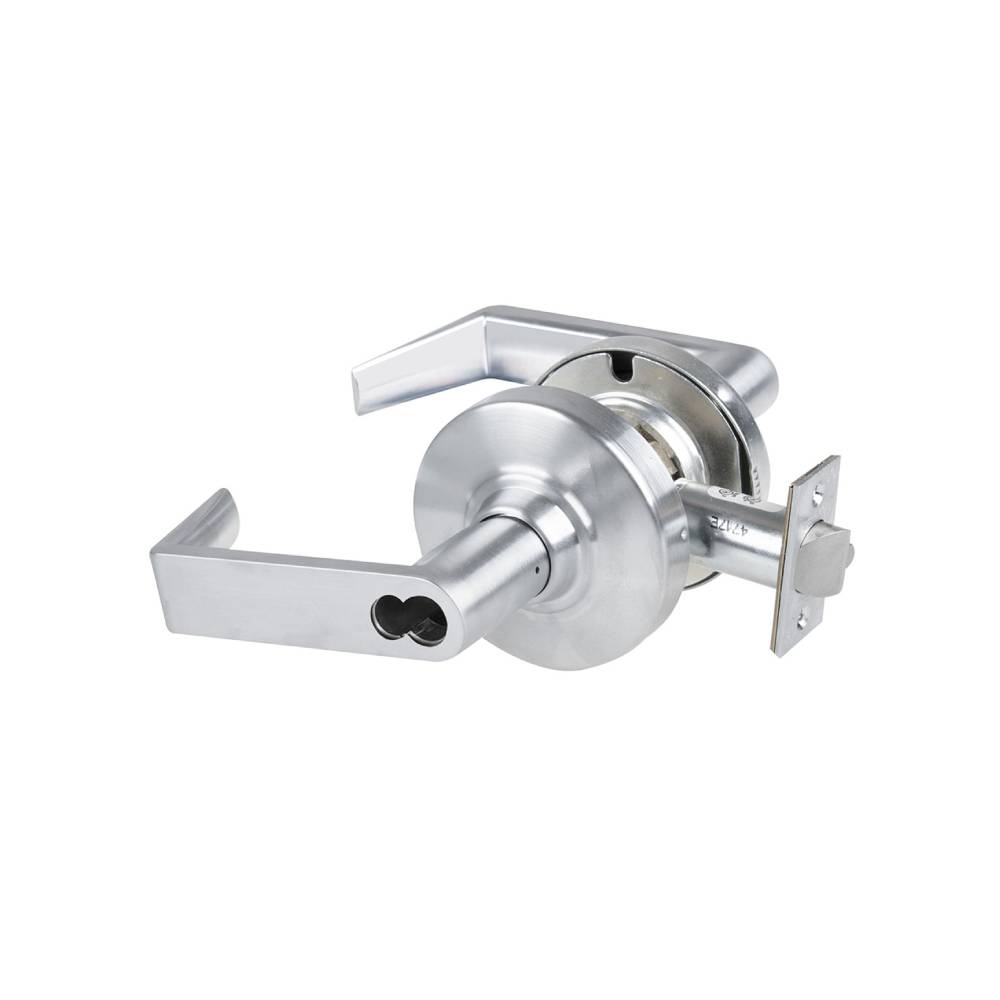 Schlage - ALX53J - Entrance Cylindrical Lock with 2-3/4 Backset and 4-7/8 ANSI Strike - Rhodes Lever - FSIC Less Core - Grade 2 - 626 (Satin Chrome Finish)