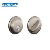 Schlage - B60 - Single Cylinder Deadbolt Lock - 5 Pins - Keyed Different - Dual Option Latch - 619 (Satin Nickel Plated Clear Coated Finish)