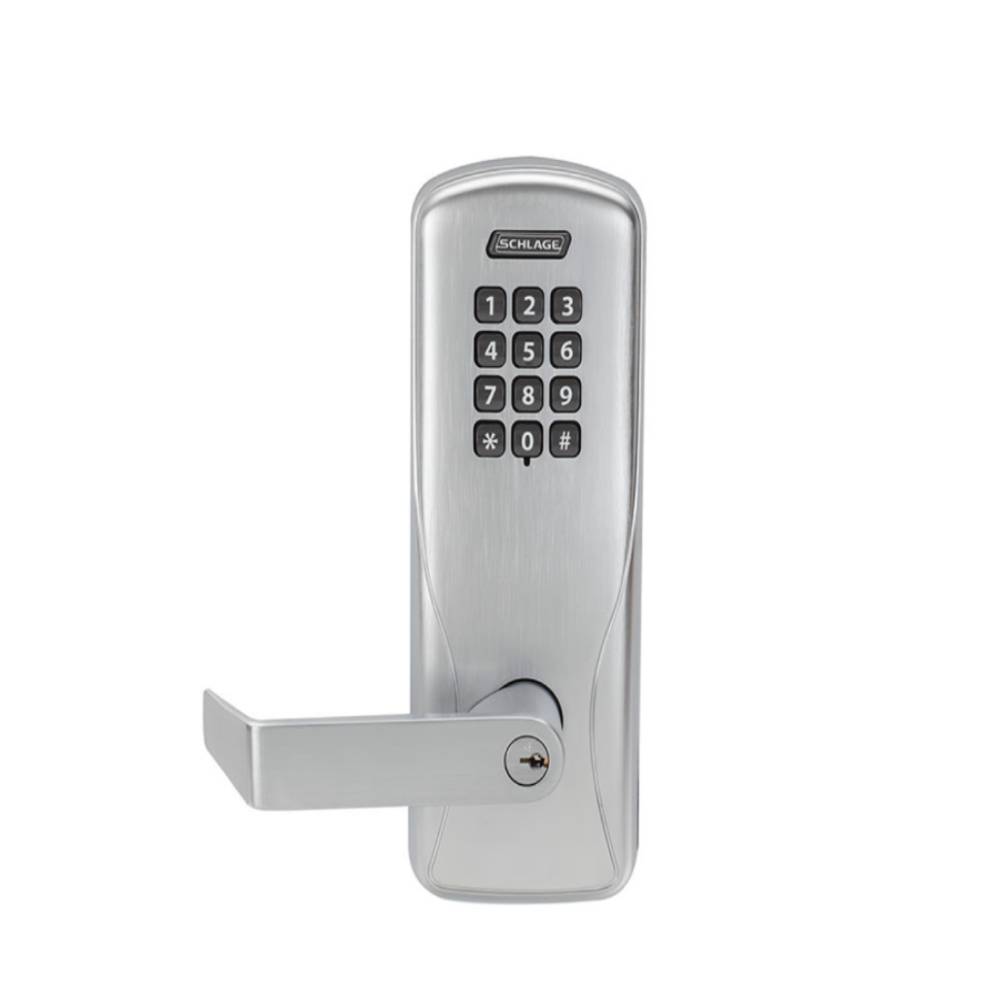 Schlage - CO-200 - Standalone Electronic Lock - Classroom Function - Rim/Concealed Exit Device Trim - Rhodes Style Lever with Schlage Standard Cylinder - 626 (Satin Chrome)