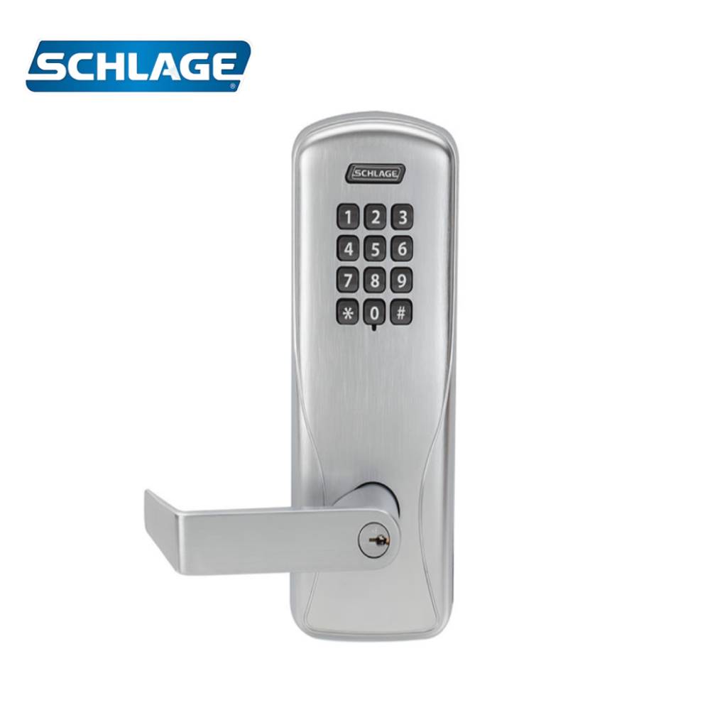 Schlage - CO-200 - Standalone Electronic Lock - Classroom Function - Rim/Concealed Exit Device Trim - Rhodes Style Lever with Schlage Standard Cylinder - 626 (Satin Chrome)